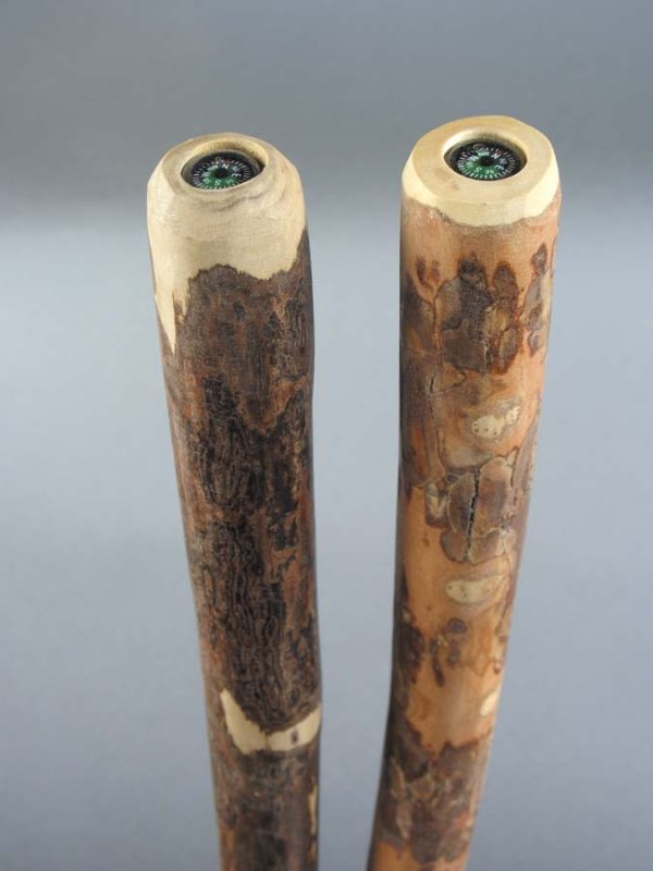 Dogwood Walking Stick with Compass on Top.